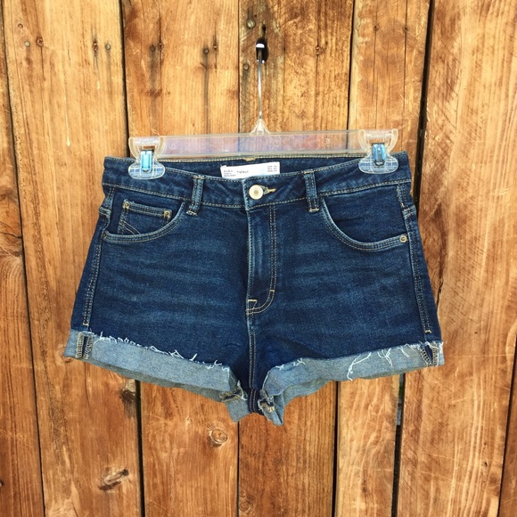 Zara Shorts Zara Trafaluc Denim Highwaisted Cuffed Shorts 2new